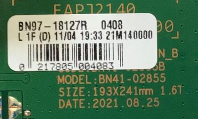 MAIN PARA SMART TV SAMSUNG 4K RESOLUCION ( 3840x2160 ) CON HDR / NUMERO DE PARTE  BN94-17214C / BN41-02855B / BN9417214C / BN97-18127R / 011007294397 / PANEL CY-TA075FMEV5H / DISPLAY CV750QUB-S7A / MODELO QN75QN84AAFXZA BA03 - Imagen 2